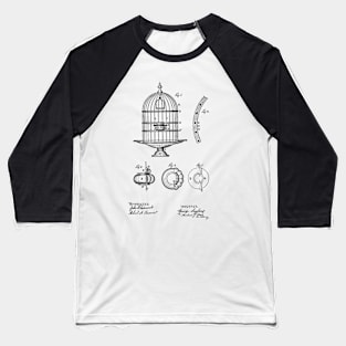 Bird Cage Vintage Patent Hand Drawing Baseball T-Shirt